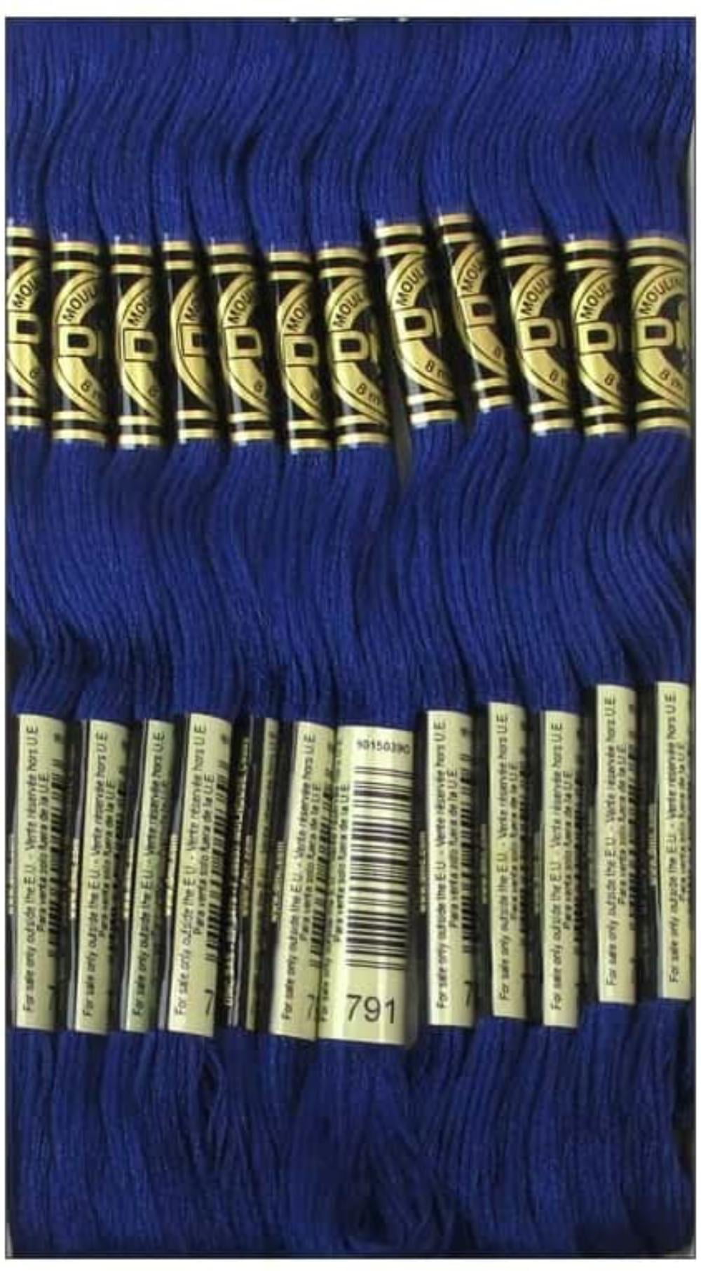 DMC 8 metre cotton cross stitch thread DMC 791 Very Dark Cornflour Blue Qty 1 