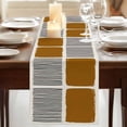thumbnail image 3 of Table Runners 70 Inches Long Dress Scarves, Brown Farmhouse Coffee/Dining/Kitchen Table Decor, Holiday Table Runner, Modern Painting Farmhouse Striped Abstract Art 13x70 Inch, 3 of 9