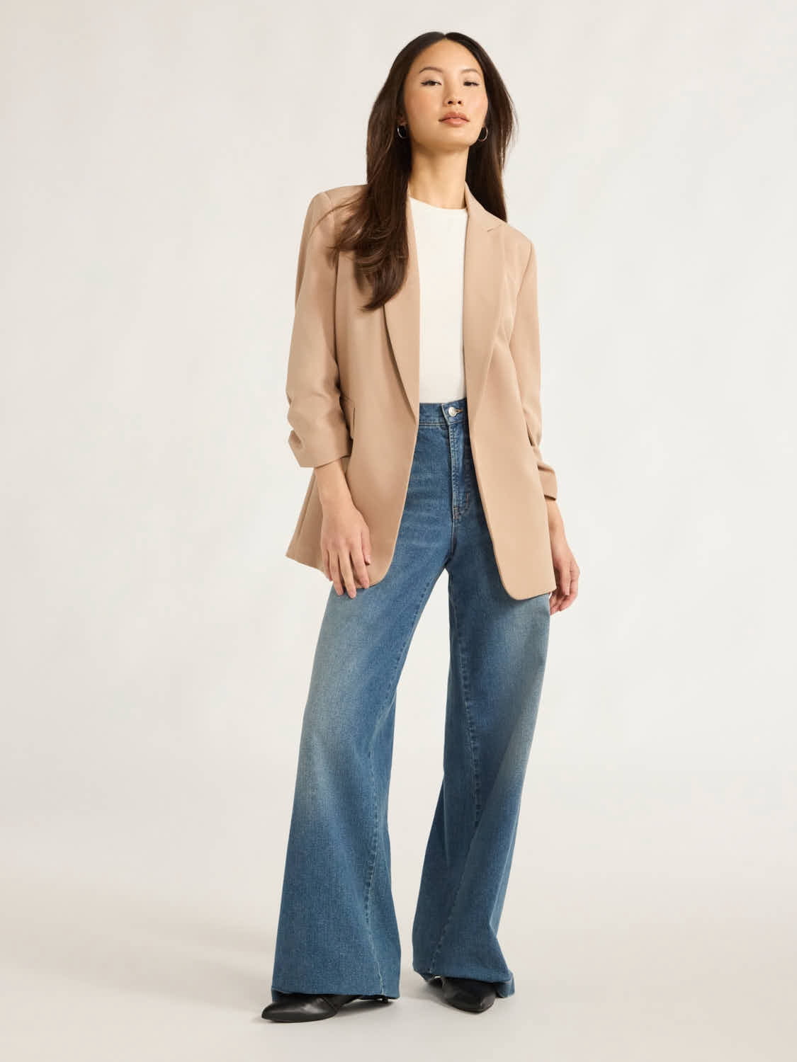 Scoop Women's Ultimate Crepe Scrunch Sleeve Blazer, Sizes XS-XXL