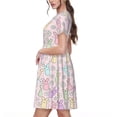 thumbnail image 2 of Balery Colorful Bunny Vestidos sueltos de manga corta para mujer, vestidos de verano 2025, vestidos casuales de corte A con vuelo., 2 of 6