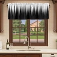 thumbnail image 6 of 2 Pack Valances for Window, Black White Short Curtains for Kitchen Bedroom Living Room, Modern Geometric Abstract Gradient Striped Rod Pocket Small Window Treatment Valance Drapes 54 x 18 Inch, 6 of 8