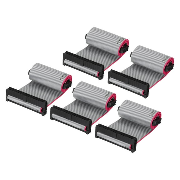 IDC 34Pin Flat Ribbon Cable, 2.0mm Pitch FC to FC Connector 20cm Length Grey Jumper Wire Computer DVD, 5Pcs