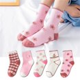 thumbnail image 2 of LIaqionyy 5 Pairs Cute Cotton Socks Colorful Patterned Crew Socks Teens Girls Ruffle Lace Embroidered Socks, 2 of 3