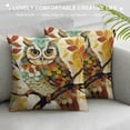 thumbnail image 3 of Orinice Owl Branch Leaves Graphic Decorative Cushion Throw Pillow Cover for Home Couch Living Room Bed Sofa Pillow Case All Year Round Use 1PC 24x24in, 3 of 5