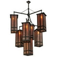 thumbnail image 3 of Meyda 142003 47 in. Church Street 7 Light Chandelier, Silver Mica & Craftsman Brown, 3 of 6