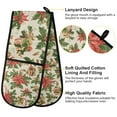 thumbnail image 2 of Yayeee Double Oven Mitt Kitchen Heat Resistant Baking 35" x7" Quilted Glove, Retro Christmas Holly, 2 of 6