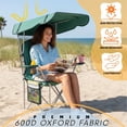 thumbnail image 3 of 2-Pack Portable Folding Camping Chairs with Canopy Shade, Beach Chair for Adults, Durable Weather Resistant 600D Oxford Cloth, Camping Chair with Canopy for Outdoors, 3 of 6