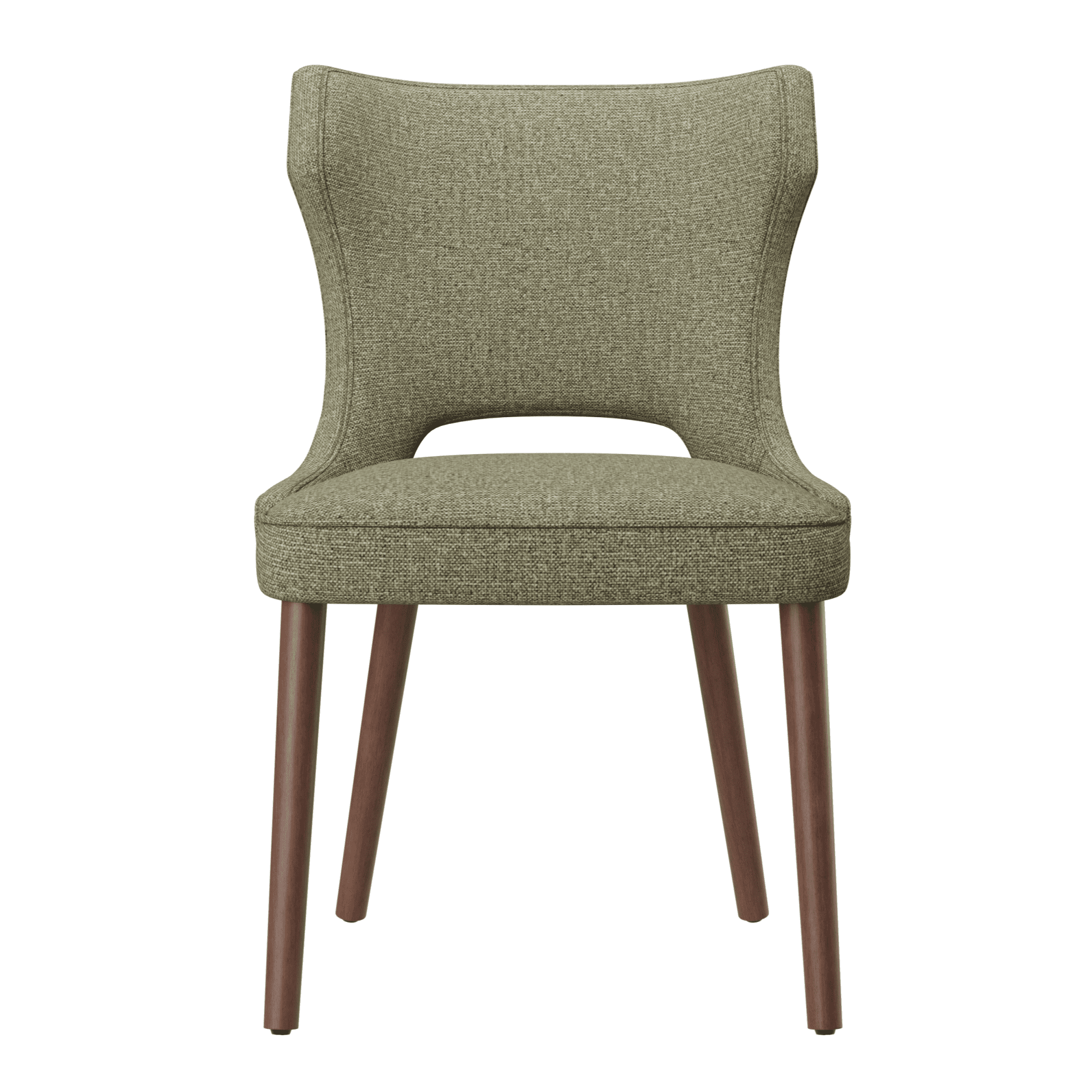 EOP Modern Fabric Upholstered Dining Chairs Set of 4, Wingback Dining Side Chairs with Solid Wood Legs, Farmhouse Dining Room Chairs for Dining Kitchen Living Room, Green
