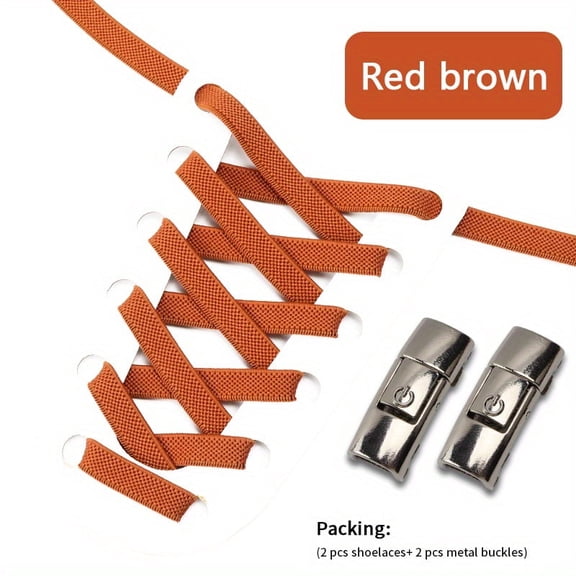 GYTY 1pair No-Tie Shoelaces With Buckles For Sneakers Sports Shoes