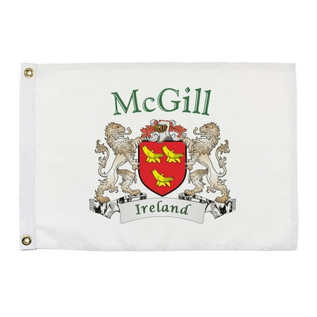 McGill Irish Coat of Arms Small White Flag - 16"x10.5" inches