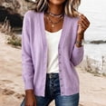 thumbnail image 3 of Wyongtao Womens Button Up Sweaters Soft Knitted V Neck Long Sleeve Solid Color Cardigan Casual Dressy Fall Winter Tops (XS, Purple), 3 of 5