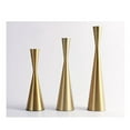 Set of 3 Brass Gold Metal Taper Candle Holders Candlestick Holders
