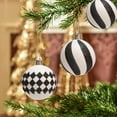 thumbnail image 5 of Christmas Black and White Ball Ornaments Xmas Plastic Stripe Hanging Ball for Christmas Tree Party Decoration Supplies (C), 5 of 6