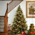 thumbnail image 3 of National Tree Company 7 ft. Pre-Lit Artificial Christmas Tree, Green, Carolina Pine, Clear Lights, Flocked with Pine Cones, Includes Stand, 3 of 4