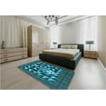 thumbnail image 4 of Ahgly Company Indoor Square Patterned Dark Turquoise Green Area Rugs, 3' Square, 4 of 6