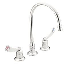Moen Kitchen Faucet Spout Moen Deck Mounted Kitchen Faucet With Gooseneck Spout And 4 In. Wristblade Handles, 11-1/2 In. High, Lead Free ()