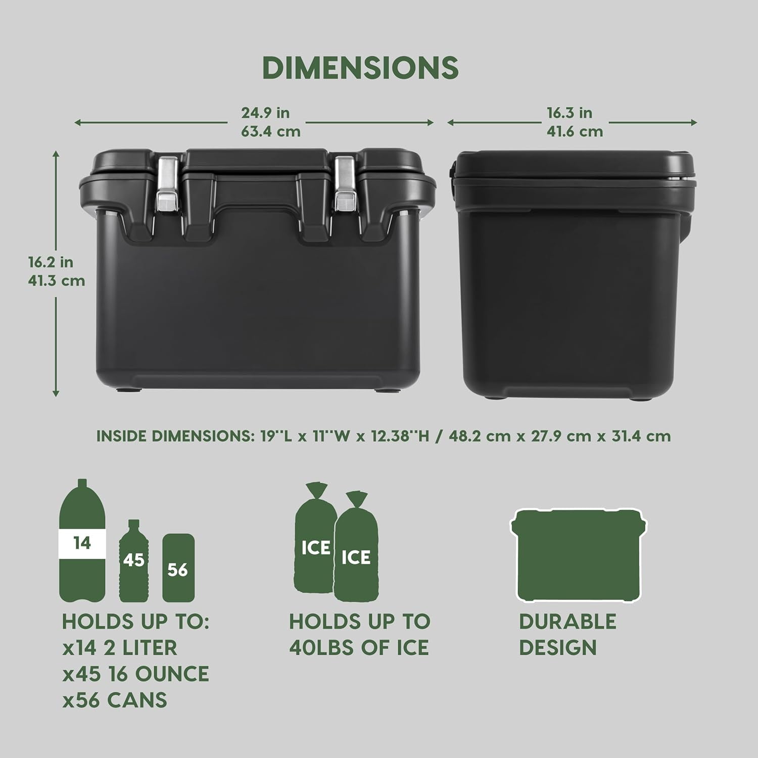 IRIS Hugel 44 Qt Insulated Extremely Cold Cooler Box, 13 Day Ice Retention