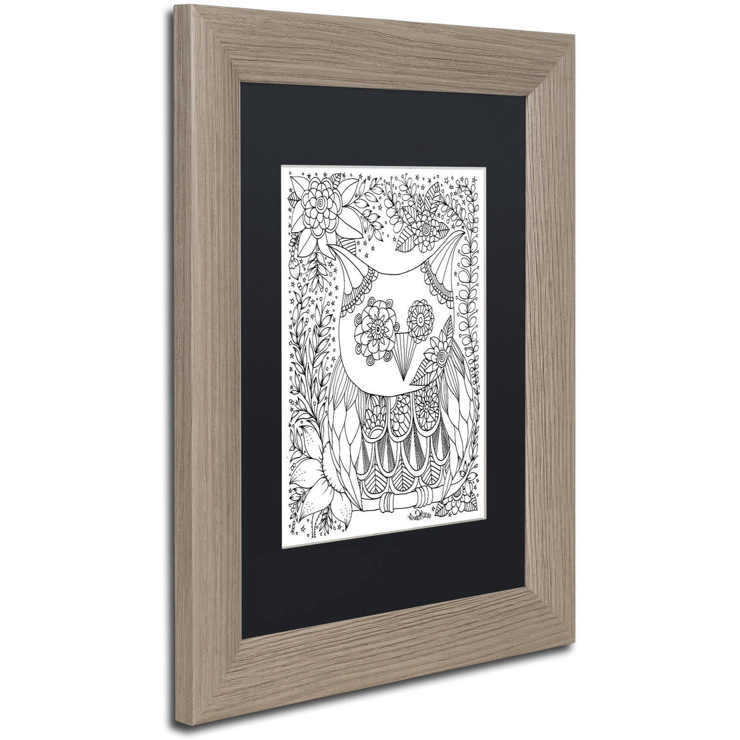Trademark Fine Art "Fairies and Woodland Creatures 20" Canvas Art by KCDoodleArt Black Matte, Birch Frame