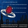 thumbnail image 2 of Gem Stone King PLAT-900 Platinum Ruby Red Mystic Quartz Engagement Ring for Women | 2.70 Cttw | Oval 10X8MM | Gemstone Birthstone | Size 9, 2 of 6