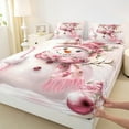 thumbnail image 3 of jejeloiu Kawaii Cartoon Snowman Bed Sheets,Xmas Candy Cnae King Sheets,Merry Christmas Sheet Set For Girls,Microfiber Bedroom Decor,4pcs, 3 of 7