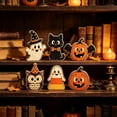 thumbnail image 3 of sruoe 6 PCS Cute Vintage Halloween Decorations Indoor, Halloween Tiered Tray Decoration,Rustic Tabletop Catchall Decor for Home Window Display,, 3 of 6