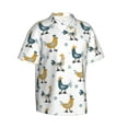 thumbnail image 2 of Easygdp Farm Roosters Men's Hawaiian Shirts Print Lapel Short Sleeve for Beach, vacation, party, casual occasions - Medium, 2 of 9
