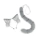 thumbnail image 1 of Diadema con orejas y cola de gato Yinane Disfraz de juego de cosplay Gris, 1 of 8