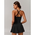 thumbnail image 4 of IWEMEK Women's Tennis Dresses Twist Front Split Ruffle Cami Dress with shorts Golf Active Dress, 4 of 6