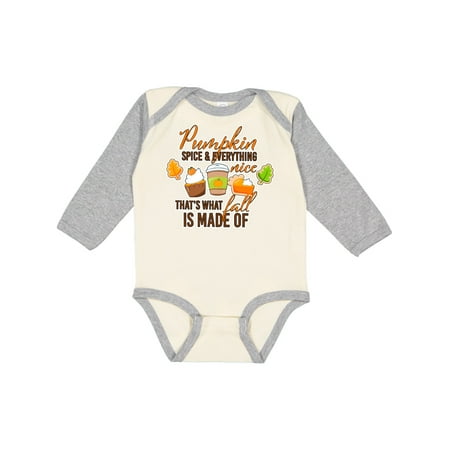 

Inktastic Pumpkin Spice & Everything Nice Thats What Fall is All About Gift Baby Boy or Baby Girl Long Sleeve Bodysuit