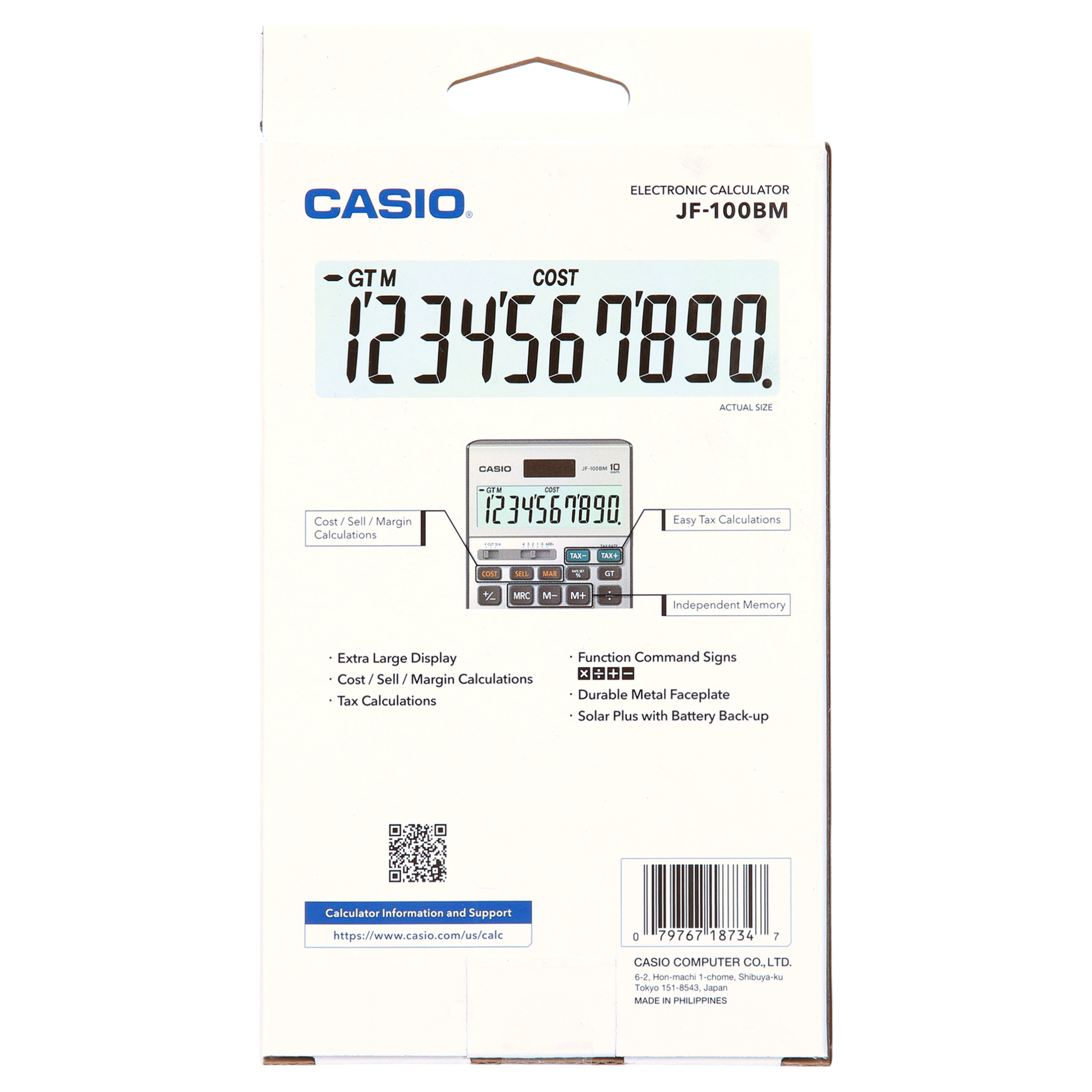 Casio JF-100MS Solar Desktop Calculator, Gold photo 6