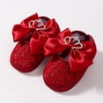 thumbnail image 3 of Newbron Baby Girls Mary Jane Shoes with Headband Soft Sole Anti-skidding Crown Bowknot Lace Princess Flats Infant Shower Wedding Dress Crib Shoes, 3 of 6