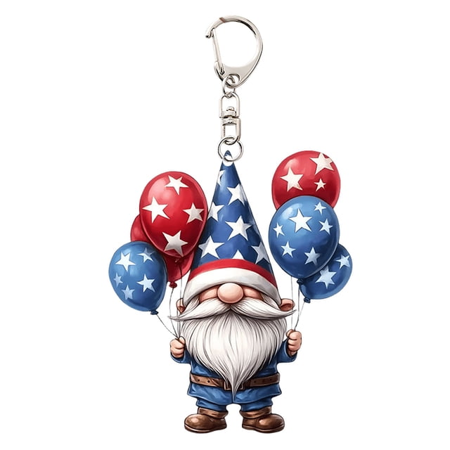Independence Day Four Dwarfs 2D Flat Acrylic Car Pendant Decoration for Rearview Mirror