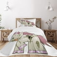 thumbnail image 3 of Ambesonne Zombie Quilted Bedspread Set 2 Pcs, Evil Unicorn Myth, Twin Size, Green Dried Rose, 3 of 6