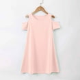 thumbnail image 4 of Little Girl Dresses Short Sleeve A-Line Tiered Swing Summer Pink Dresses For Girls Birthday Girl Dress Sundress Princess Dress, 4 of 5