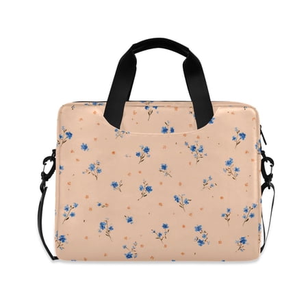 16 Laptop Briefcase for Work Travel Laptop Shoulder Bag Carrying Handbag Laptop Case Small Blue and Orange Flowers