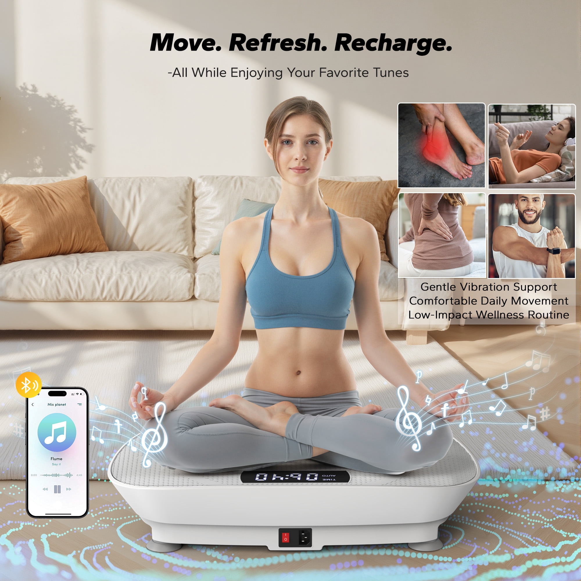 MERACH Vibrating Plate Muscle Toner, Whole Body Exercise Machine with Remote Control
