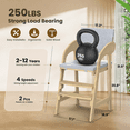 thumbnail image 4 of Buballino Adjustable Portable 6M-3Y Toddler Solid Wood High Chair with Removable Washable Cushion, 4 of 7