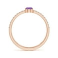thumbnail image 2 of ANGARA Natural 0.33 Ct. Amethyst with Diamond Classic Stackable Ring in 14K Rose Gold for Women (Ring Size: 3.5), 2 of 9