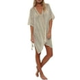 thumbnail image 6 of Alsol Lamesa Swimsuit Cover Up for Women Crochet Sleeveless Tunic V Neck Bikini Beachwear Sheer Bathing Suit, 6 of 6