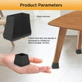 thumbnail image 5 of 16 PCS Square Chair Leg Floor Protector, Silicone Chair Leg Cover, , Mobile Table Leg pad, Furniture Leg Protectors with Felt，Protect The Floor from Scratches.1 1/2 in Black., 5 of 7