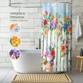 thumbnail image 5 of Colorful Flower Shower Curtain Modern Farmhouse Shower Curtains for Bathroom Gray Wood Bird Bathroom Shower Curtain Waterproof Fabric Shower Curtains Set with 12 Hooks 72×72, 5 of 6