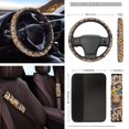 thumbnail image 4 of Yuyamidu Highland Cow Car Seat Cover Set of 16 Blue Butterfly Steering Wheel Cover Seat Belt Pads Brown Cow Print Car Sunshade Gear Shift Knob Cover Rearview Mirror Cover Coasters for SUV Van, 4 of 7