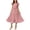 Pink, variant on Women’s V-Neck Ruffle Sleeve Midi Dress, Elastic Waist Tiered A-Line Dress, Soft Cotton Casual Summer Dress, 1 Piece, Sizes S Through XL
