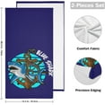 thumbnail image 2 of Blue Shark Vintage Hand Towels 2 PCS, Summer Kitchen Towel Ultra Soft and Highly Absorbent,Decorative Fingertip Face Towel for Bathroom Hotel, 28.3"x14.4", 2 of 5