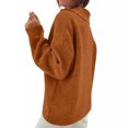 thumbnail image 4 of Amidoa Sweaters for Women Brown V-Neck Workout Long Sleeve Collared Casual Buttons Sweaters Womens Cardigan Sweaters S, 4 of 8