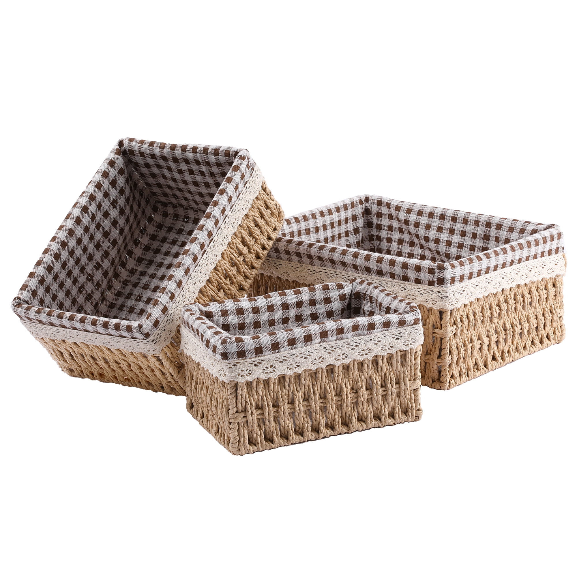 Black X-Small Weave Basket Storage Container, 2.4 x 7.8 Inches
