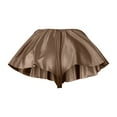 thumbnail image 6 of Mini Short Skirts for Women, Summer A-Line High Waisted Shiny Solid Color Skorts Party Skirt Boho Skirt Coffee S, 6 of 6