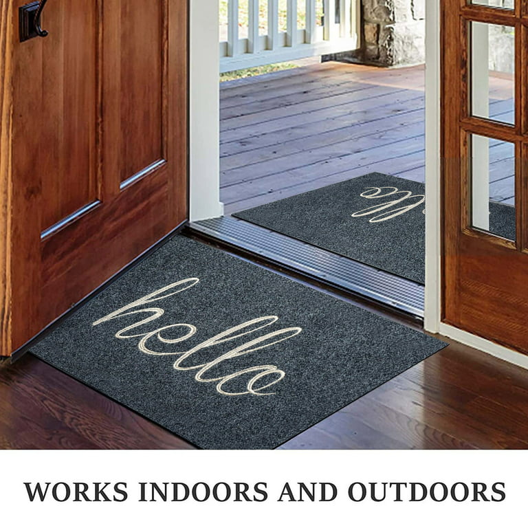 Fridja Front Door Mat,Inside or Outside Entryway Front Door Welcome Mat,Large  Size 31.5 x 19.7 Boot Scraper,Phthalate and BPA Free,Waterproof,Non Slip,  Durable, Catches Dust and Snow 