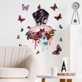 thumbnail image 1 of Adhesivos de pared Butterfly Girl Coloridos PVC 30x60 cm, 1 of 4