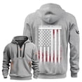 thumbnail image 1 of MHFRRA Sudadera con Capucha de Manga Larga con Estampado de Tendencia y Media Cremallera y Bolsillo para Hombre Gris claro, 1 of 2
